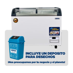 Conservadora Tapa Vidrio Curva 320Q