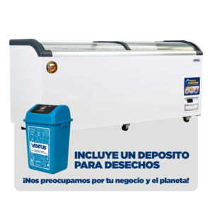 Conservadora Tapa Vidrio Curva 720L + Depósito Desechos Ventus