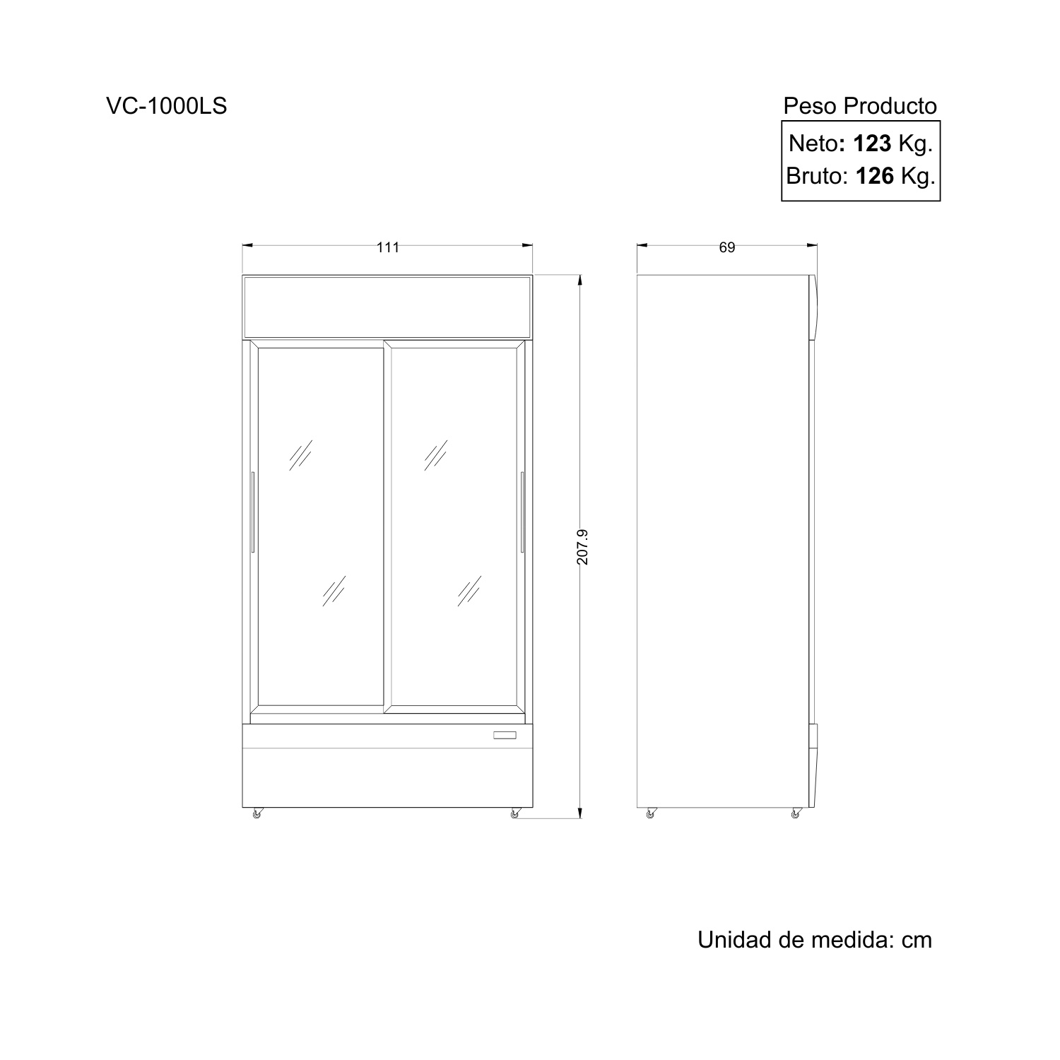 Visicooler 1000 Lts 2 Puertas Correderas VC-1000LS Ventus - Imagen 3