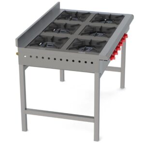 Anafe Industrial 6 Platos INOX Ticgas